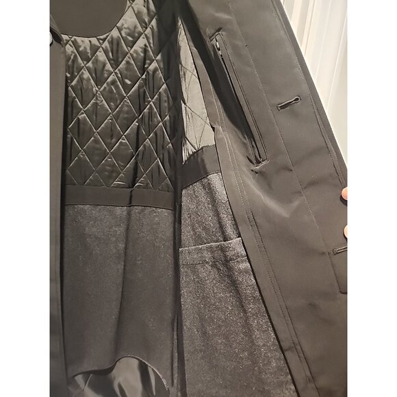 CALVIN KLEIN 58R Big & Tall Mens overcoat rain coat jacket black water resistant - Picture 7 of 12